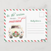 Weihnachtsreise Rote Hochzeit Einladung Postkarte (Rückseite)