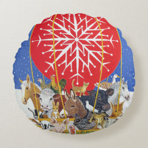 Weihnachtsreise Rundes Kissen