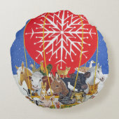 Weihnachtsreise Rundes Kissen (Rückseite)
