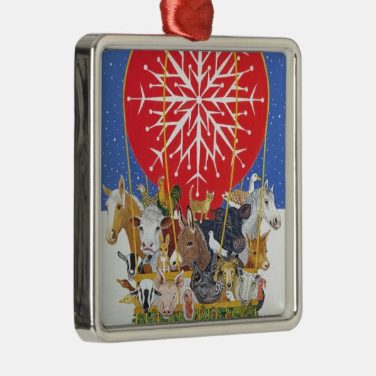 Weihnachtsreise Silbernes Ornament (Rechts)