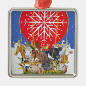 Weihnachtsreise Silbernes Ornament (Vorne)