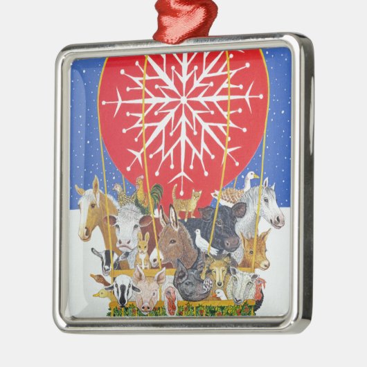 Weihnachtsreise Silbernes Ornament (Links)