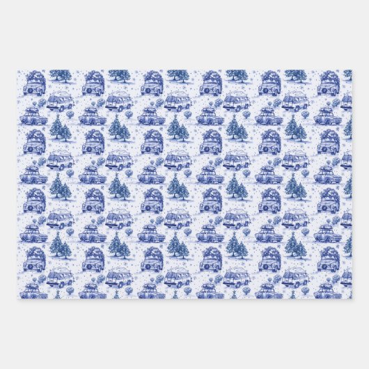 Weihnachtsreise - Weihnachtsfeiern | 3 Farben Geschenkpapier Set (Vorderseite)