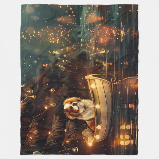 Weihnachtsreise zum Japanischen Kinn Fleecedecke (Vorderseite)