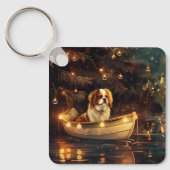 Weihnachtsreise zum Japanischen Kinn Schlüsselanhänger (Vorderseite)