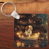 Weihnachtsreise zum Japanischen Kinn Schlüsselanhänger (Vorderseite)