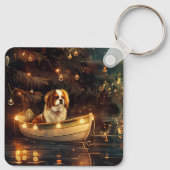 Weihnachtsreise zum Japanischen Kinn Schlüsselanhänger (Rückseite)