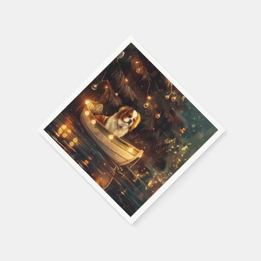 Weihnachtsreise zum Japanischen Kinn Serviette (Ecke)