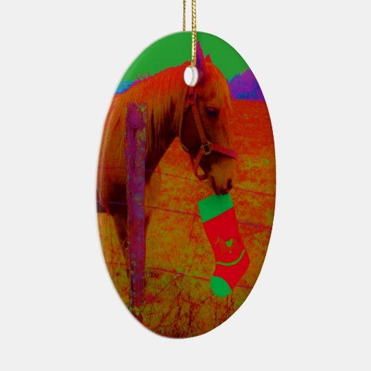 Weihnachtsreitferd Keramik Ornament (Rechts)