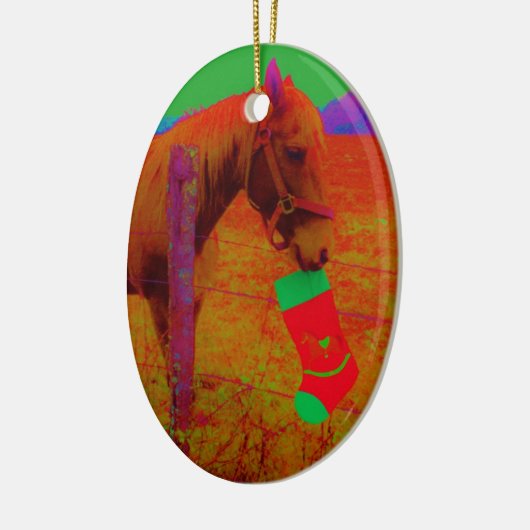 Weihnachtsreitferd Keramik Ornament (Links)