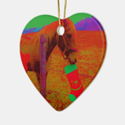 Weihnachtsreitferd Keramik Ornament (Links)