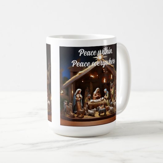Weihnachtsreligiös Spirituelle Krippe Kaffeetasse (VorderseiteRechts)