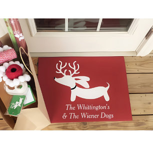 Weihnachtsren-Dackel-Dackel-Hundefußmatte Fußmatte