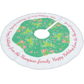 Weihnachtsren, das über Geschenkbaumrock tänzelt Polyester Weihnachtsbaumdecke (Schrägansicht)