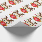 Weihnachtsren-Eule Geschenkpapier (Ecke)