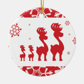 Weihnachtsren-Familie Keramikornament
