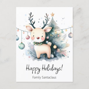 Weihnachtsren Feiertagspostkarte