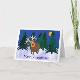 Weihnachtsren, frohe Weihnachten! Feiertagskarte