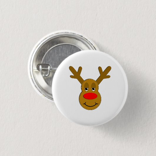 Weihnachtsren-Gesicht Button (Vorne & Hinten)
