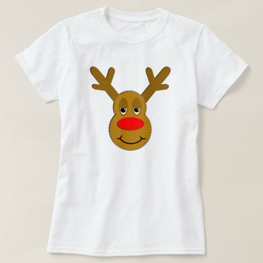 Weihnachtsren-Gesicht T-Shirt (Design vorne)