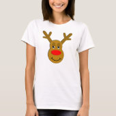 Weihnachtsren-Gesicht T-Shirt (Vorderseite)