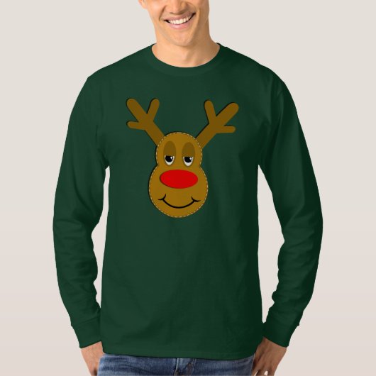 Weihnachtsren-Gesicht T-Shirt (Vorderseite)