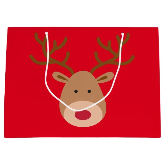 Weihnachtsren-glatte Geschenk-Tasche Große Geschenktüte (Vorderseite)