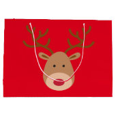 Weihnachtsren-glatte Geschenk-Tasche Große Geschenktüte (Rückseite)