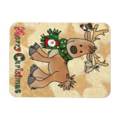 Weihnachtsren mit Sternen Magnet (Horizontal)