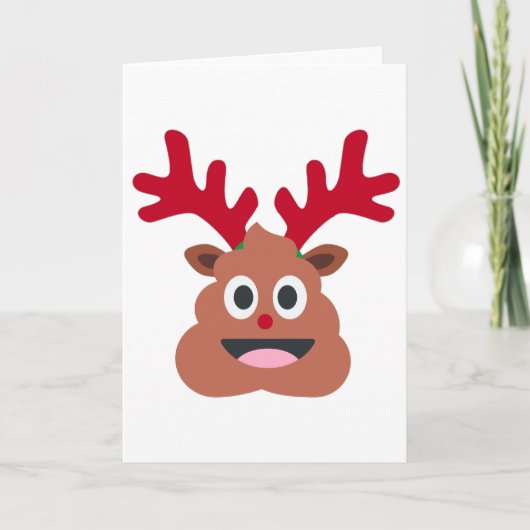 Weihnachtsren poo emoji feiertagskarte (Vorderseite)
