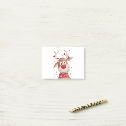 Weihnachtsren Post-it Klebezettel (Auf Schreibtisch)