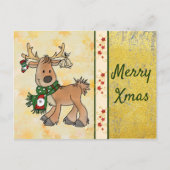 Weihnachtsren Postkarte (Vorderseite)