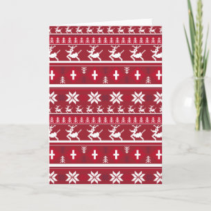 Weihnachtsren-Streifen-Karte Feiertagskarte