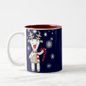 Weihnachtsren-Tasse Zweifarbige Tasse (Links)