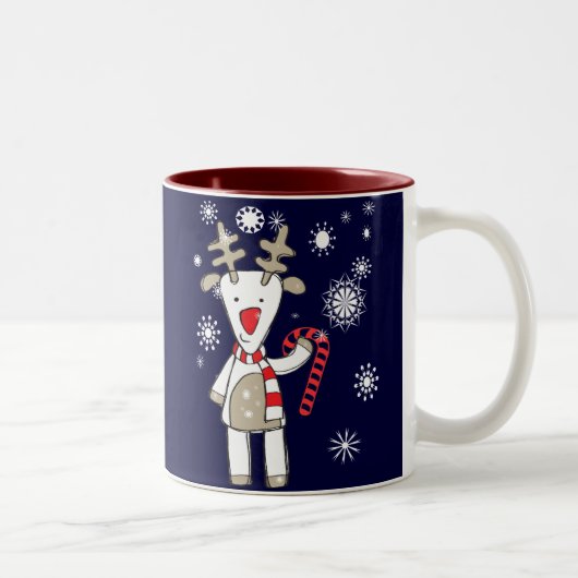 Weihnachtsren-Tasse Zweifarbige Tasse (Rechts)