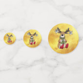 Weihnachtsren und Elch Konfetti (Vorderseiten)