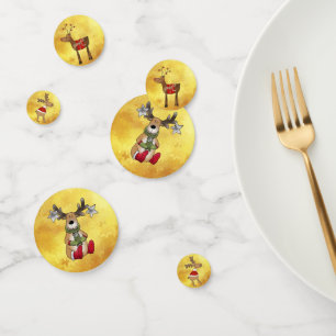 Weihnachtsren und Elch Konfetti