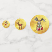 Weihnachtsren und Elch Konfetti (Rückseiten)