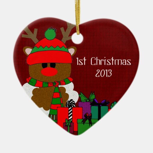 Weihnachtsren und -geschenke keramik ornament (Vorne)