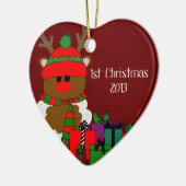 Weihnachtsren und -geschenke keramik ornament (Links)