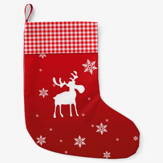 Weihnachtsren und Schneeflocken - Strumpf Kleiner Weihnachtsstrumpf (Vorderseite)