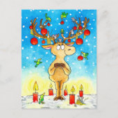 Weihnachtsrenneer Postkarte (Vorderseite)