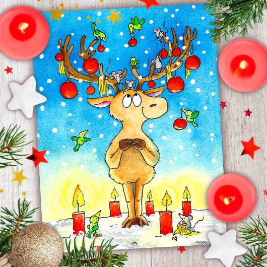 Weihnachtsrenneer Postkarte
