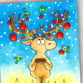 Weihnachtsrenneer Postkarte