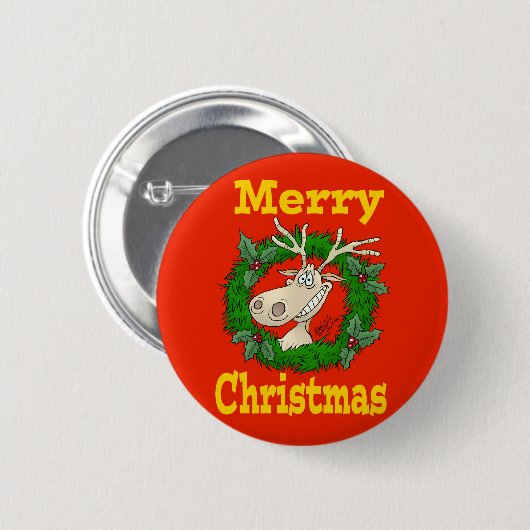 Weihnachtsrenriff Button (Vorne & Hinten)