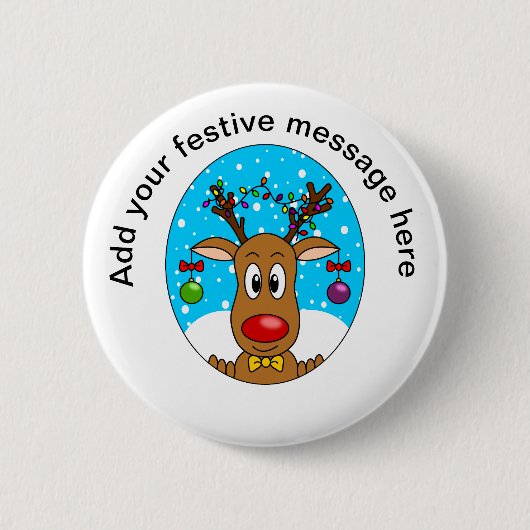 Weihnachtsrentier Button (Vorderseite)