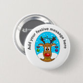 Weihnachtsrentier Button (Vorne & Hinten)