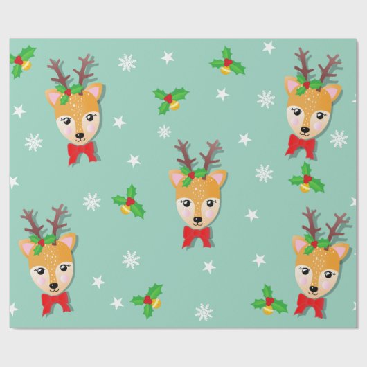Weihnachtsrentier Geschenkpapier (Flach)