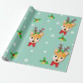Weihnachtsrentier Geschenkpapier (Ungerollt)