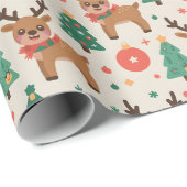 Weihnachtsrentier-Geschenkpapier Geschenkpapier (Rolleneckpunkt)